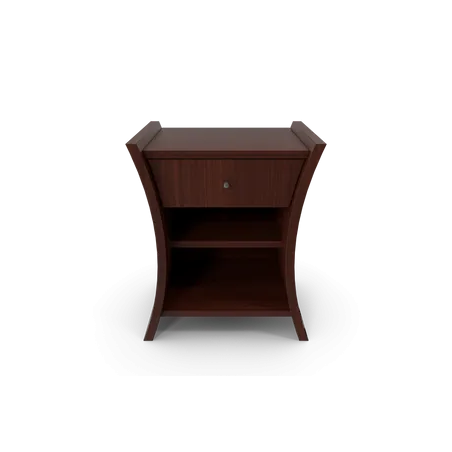 Table de chevet en merisier d'Afrique