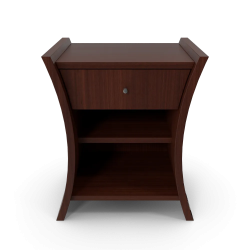 Table de chevet en merisier d'Afrique