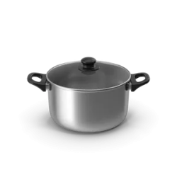 Silver Pot With Glass Cap