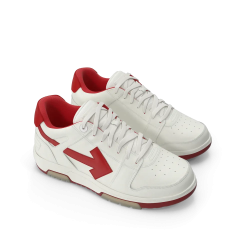 Baskets de sport blanc cassé et rouge