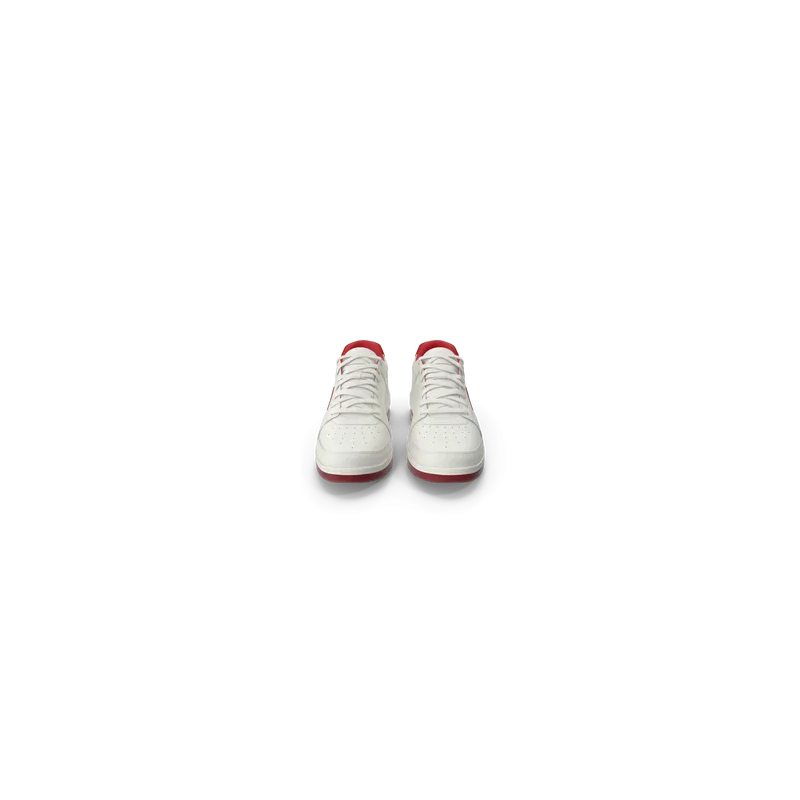 Baskets de sport blanc cassé rouge