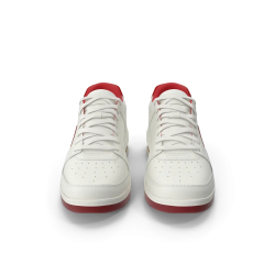 Baskets de sport blanc cassé rouge