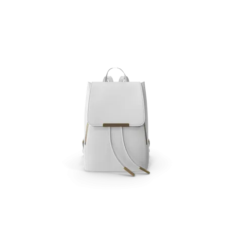 White Faux Leather Backpack