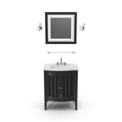 Meuble vasque en bois avec miroir V2
